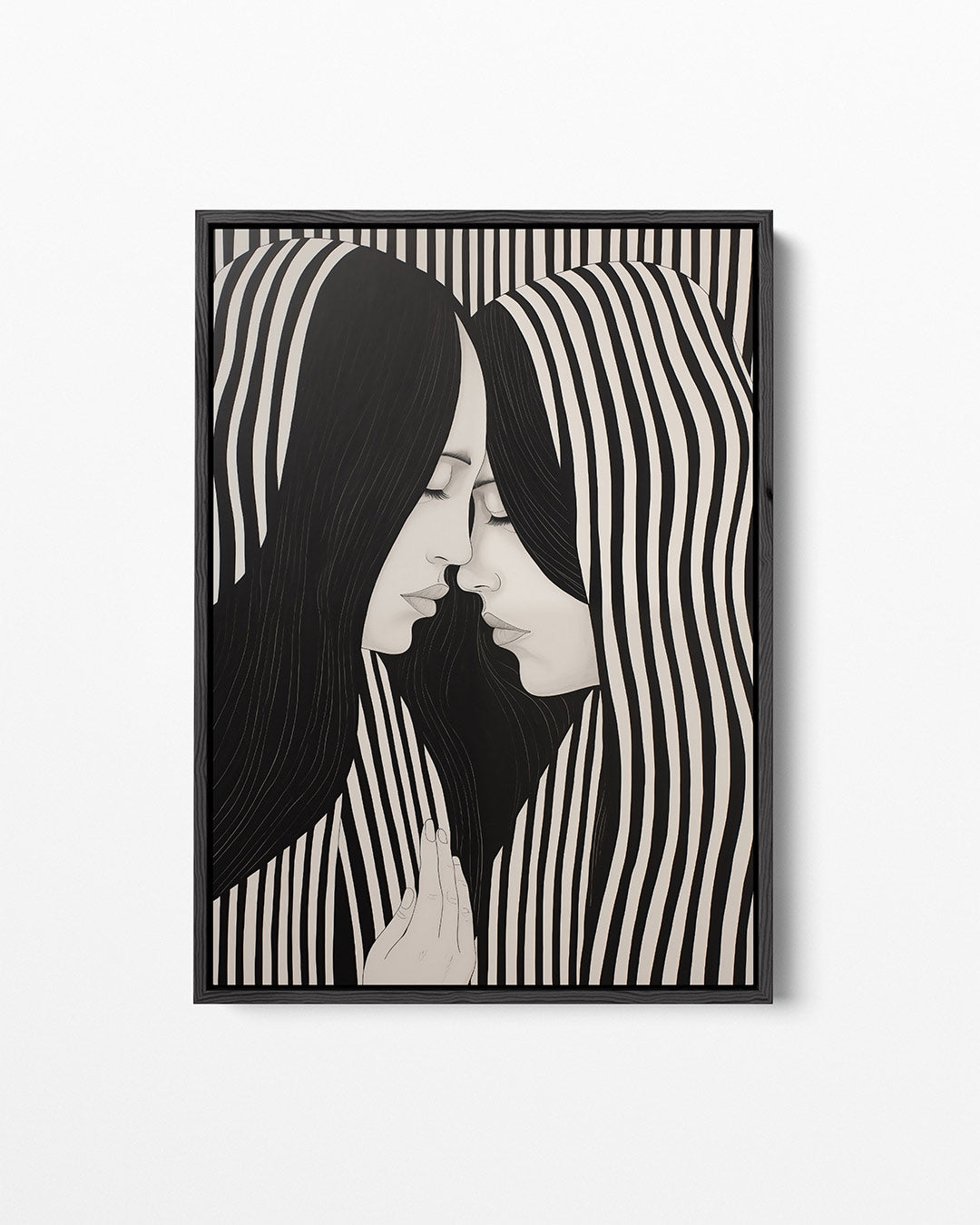 Zwart wit harmonie – staand wanddecoratie kunstwerk
