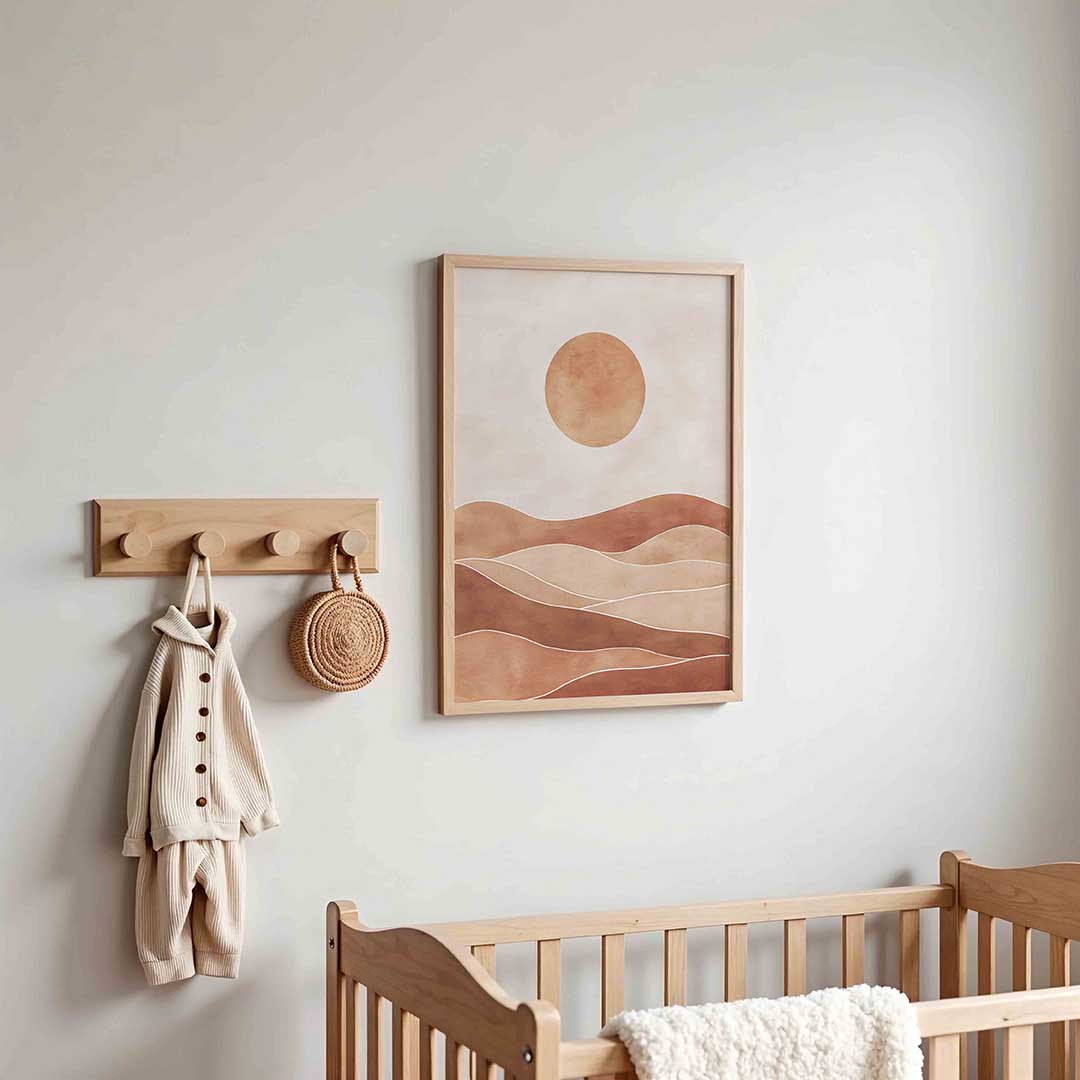 Zon en heuvels – kinderposter in staand formaat