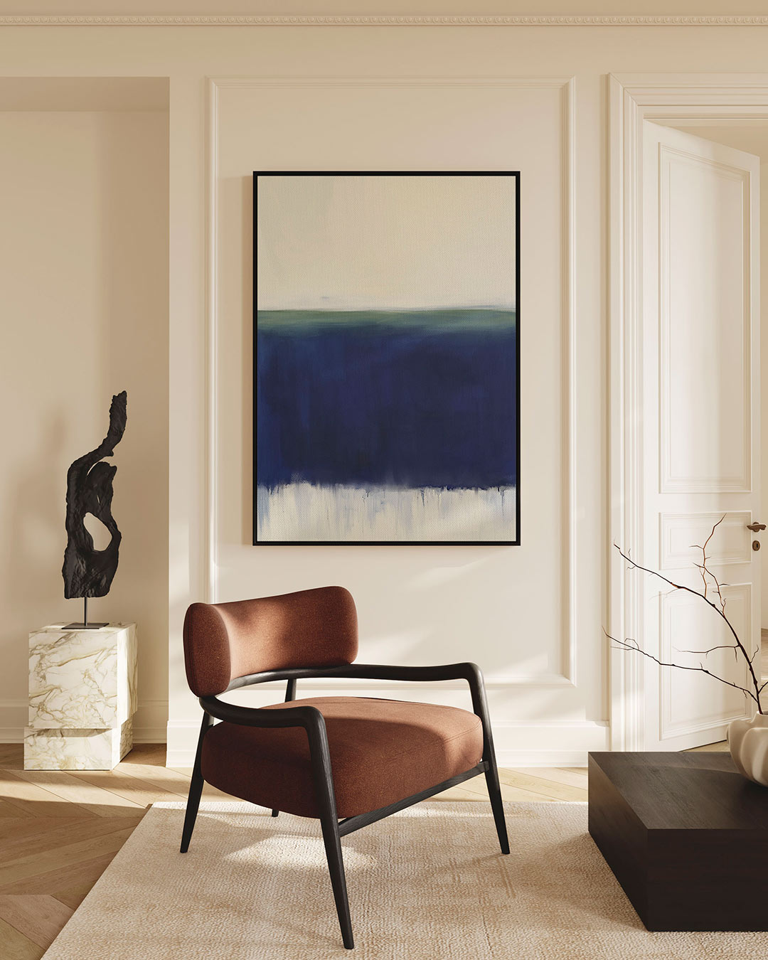 Horizontale kleurenlagen – staand wanddecoratie kunstwerk