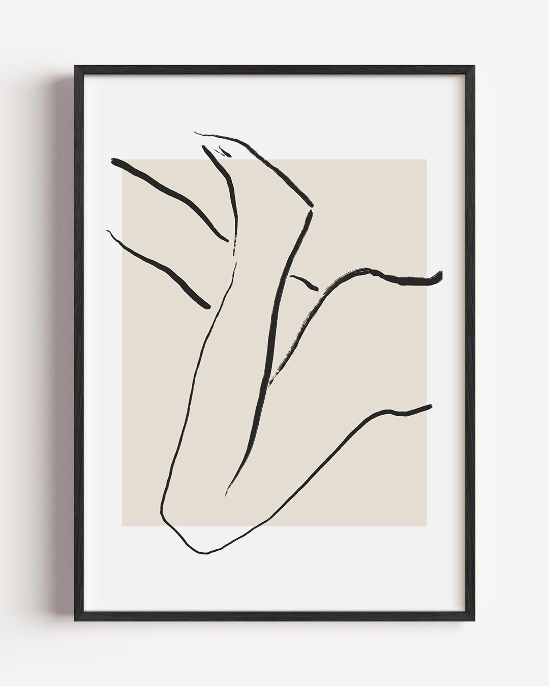 Minimalistische Lichaamslijn – bloemen portret poster als wanddecoratie