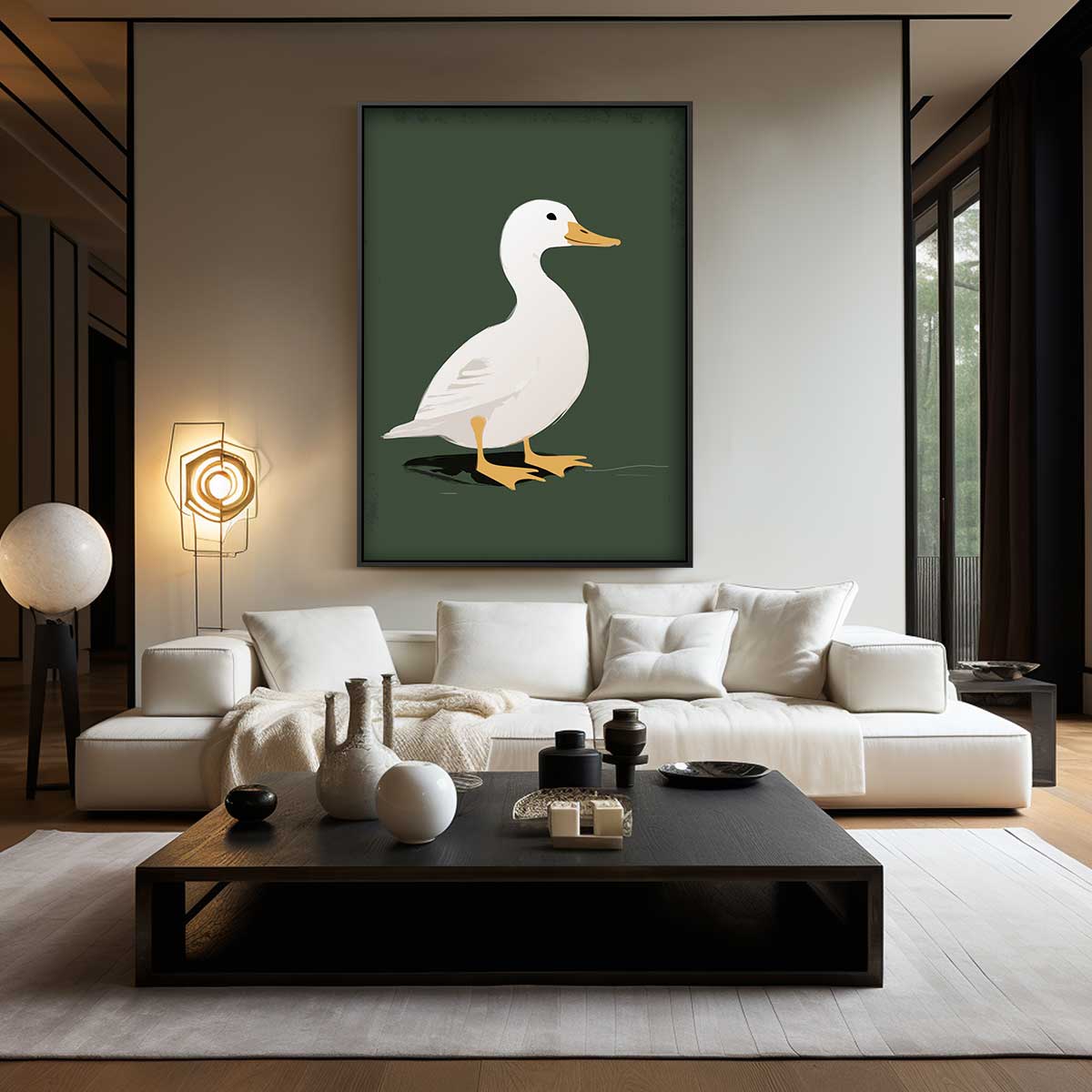 Eend op een Rustige Dag – canvas wanddecoratie in portret formaat