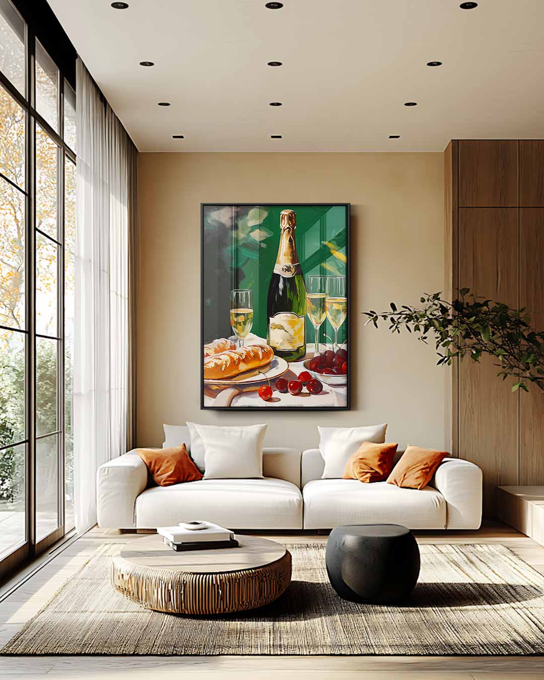 Droomachtige Brunch Tafereel – plexiglas wanddecoratie in portret formaat