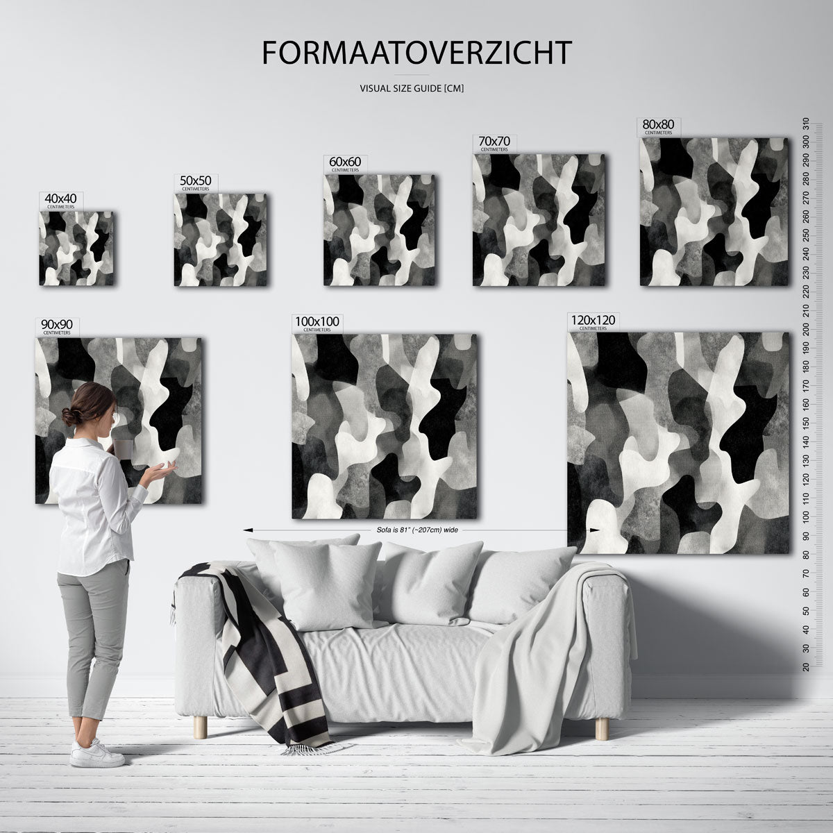 Abstracte vormen – vierkante muurposter met abstracte vormen