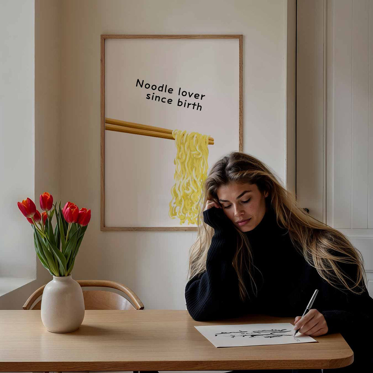Noodle Lover Since Birth – keuken poster als sfeervolle staande wanddecoratie