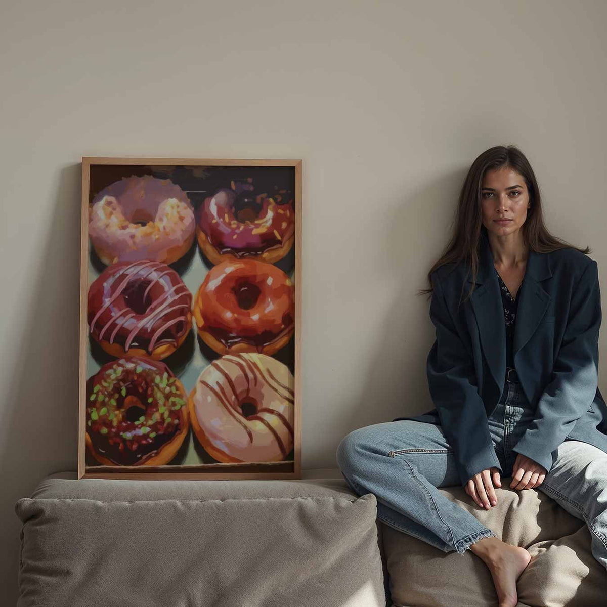 Kleurrijke Donut – staande keuken wanddecoratie van WallArtistic