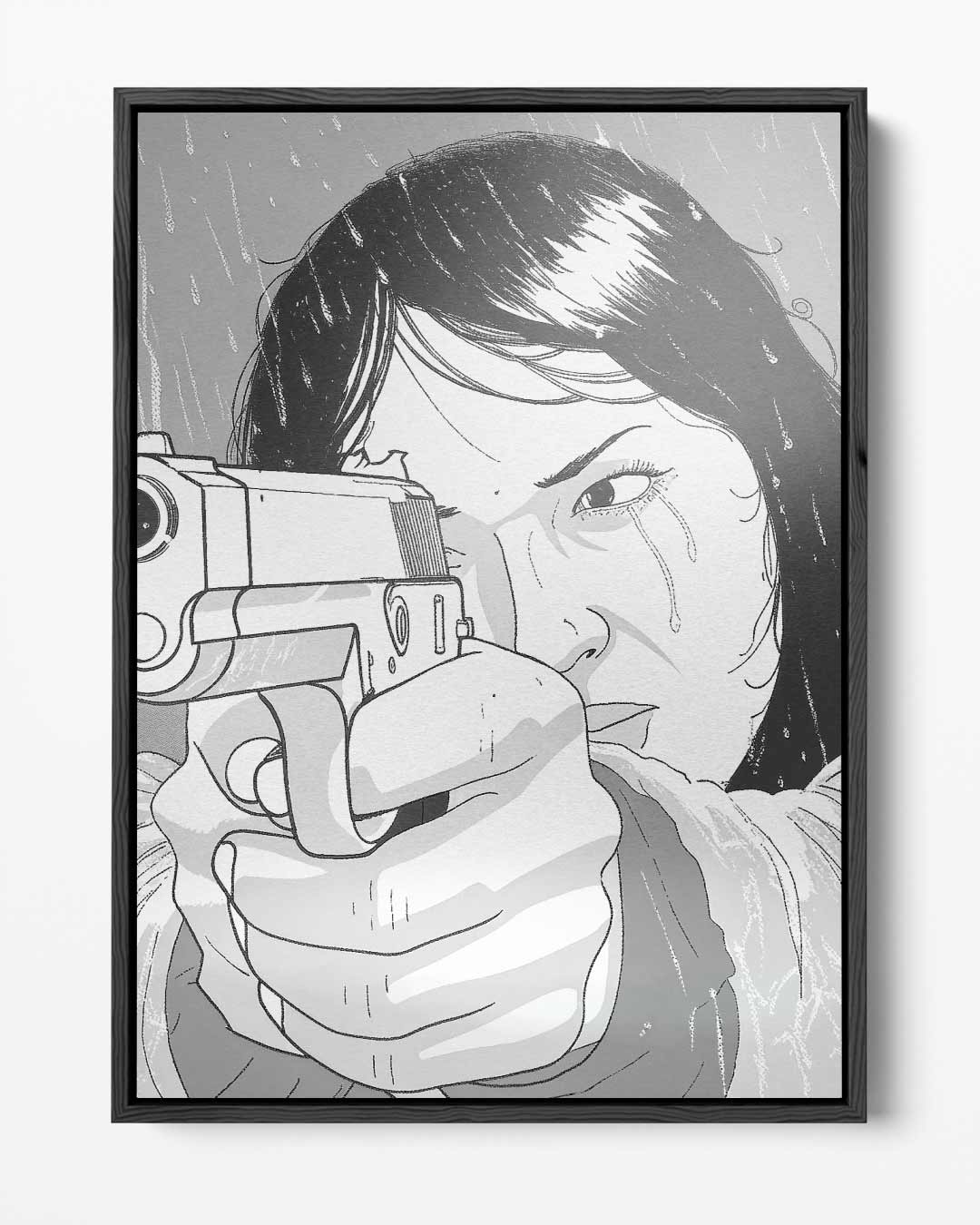 Stoere Illustratie in Stripstijl – portret kunstwerk als wanddecoratie