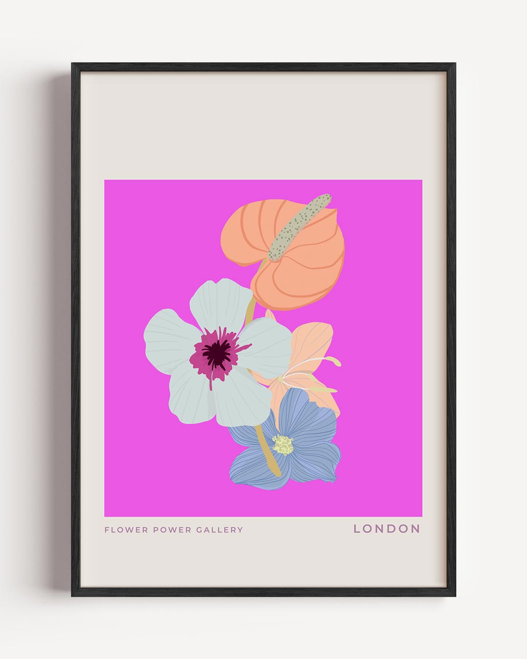 Bloemenpracht Pastel – typografie portret poster als wanddecoratie