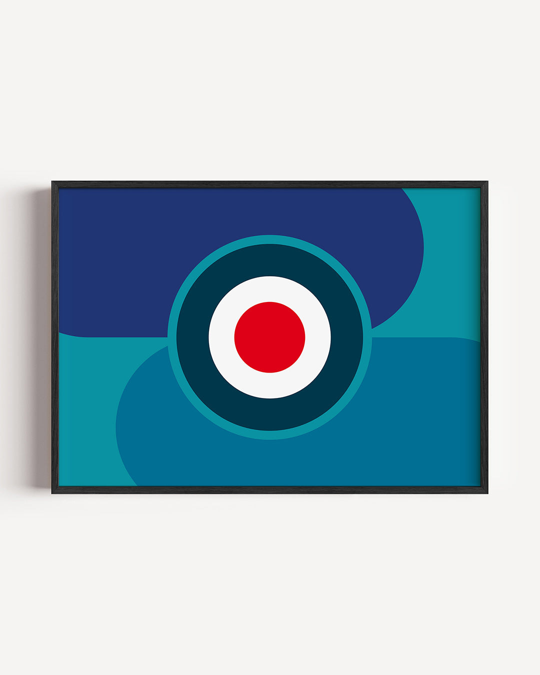 Cirkelvormen en kleur – liggende Bauhaus poster als wanddecoratie