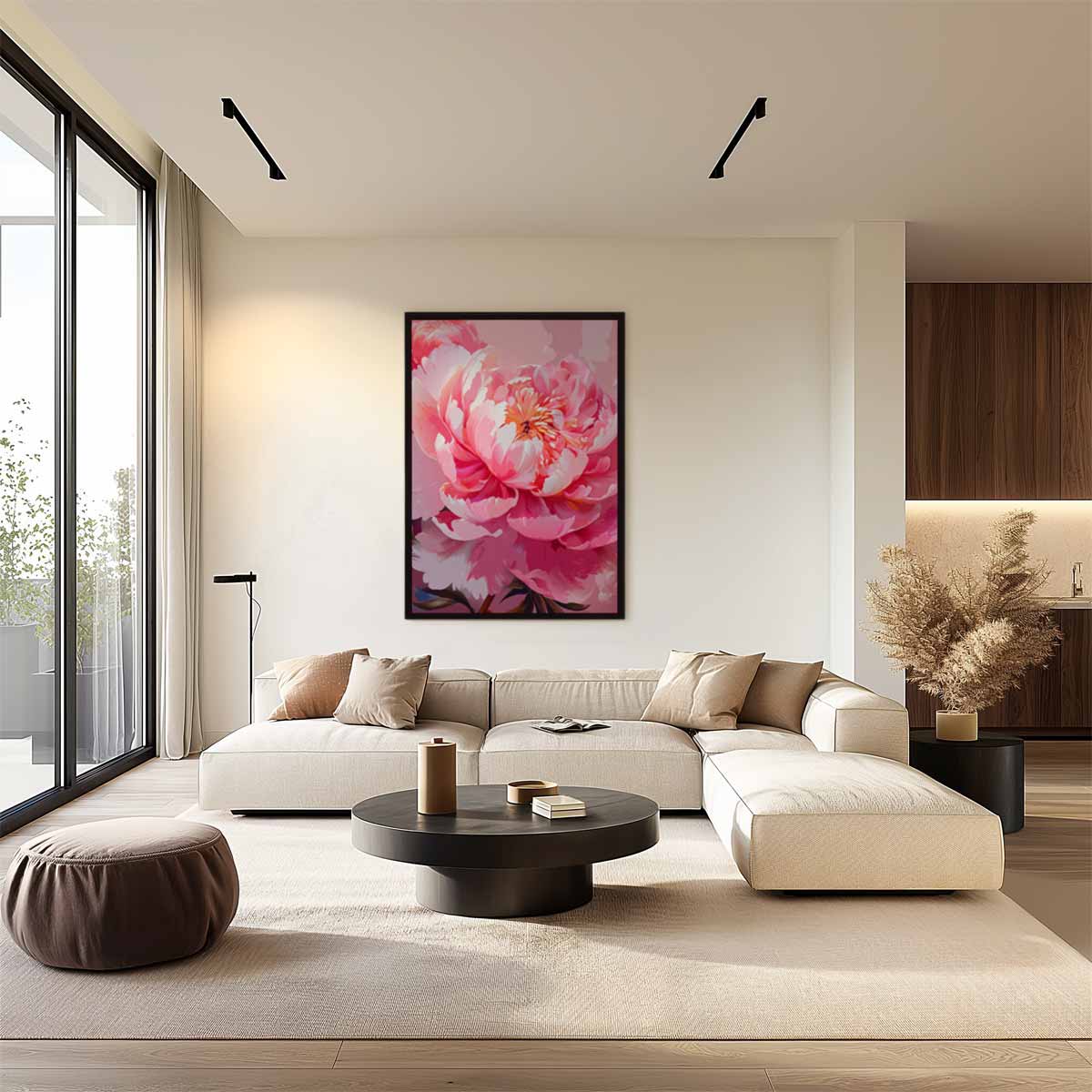 Bloeischoonheid in Roze – staand kunstwerk voor modern interieur