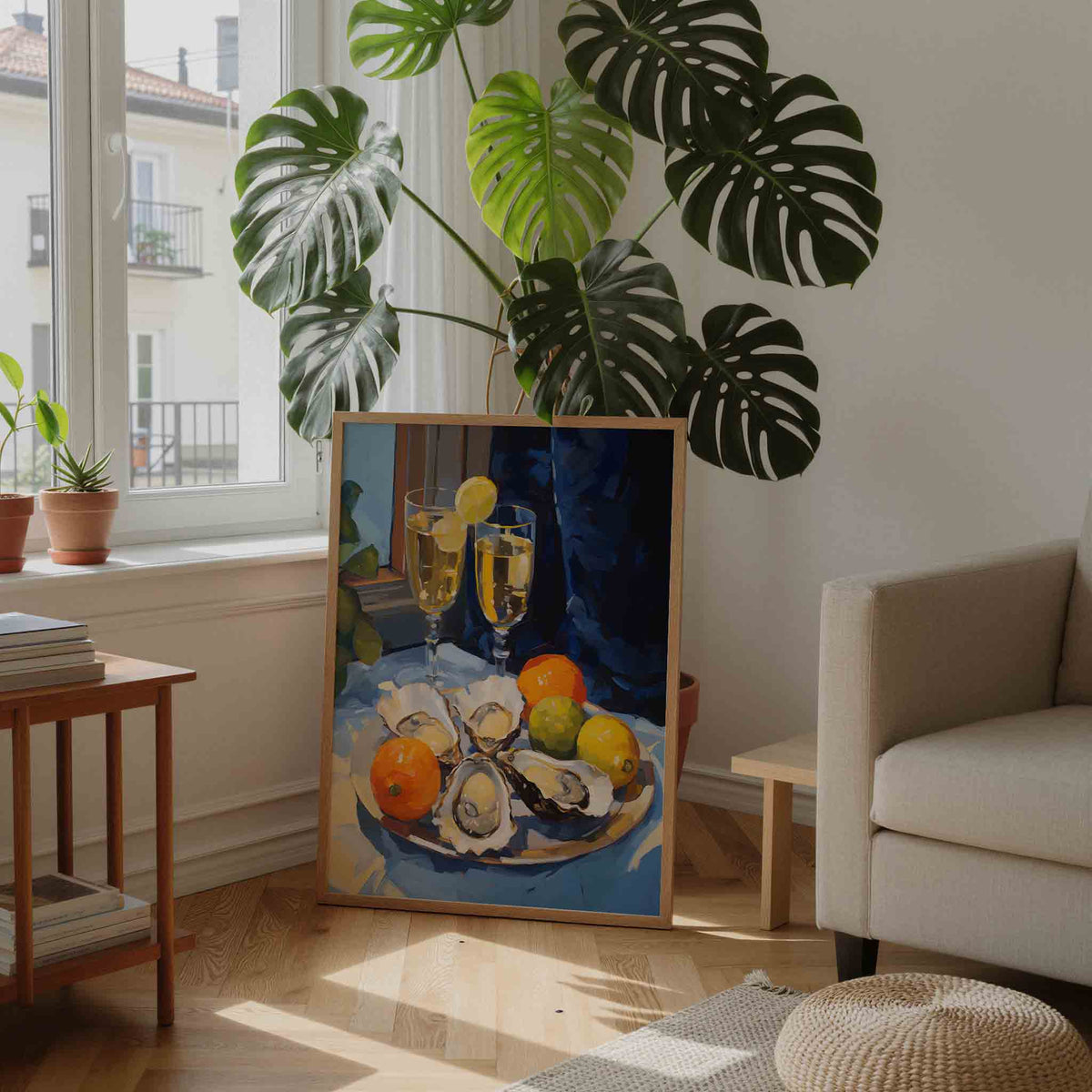 Oesters en citrus – staande botanische wanddecoratie van WallArtistic