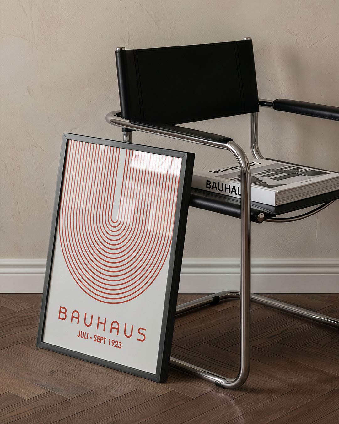 Lijnen en vormen – staande Bauhaus poster voor aan de muur