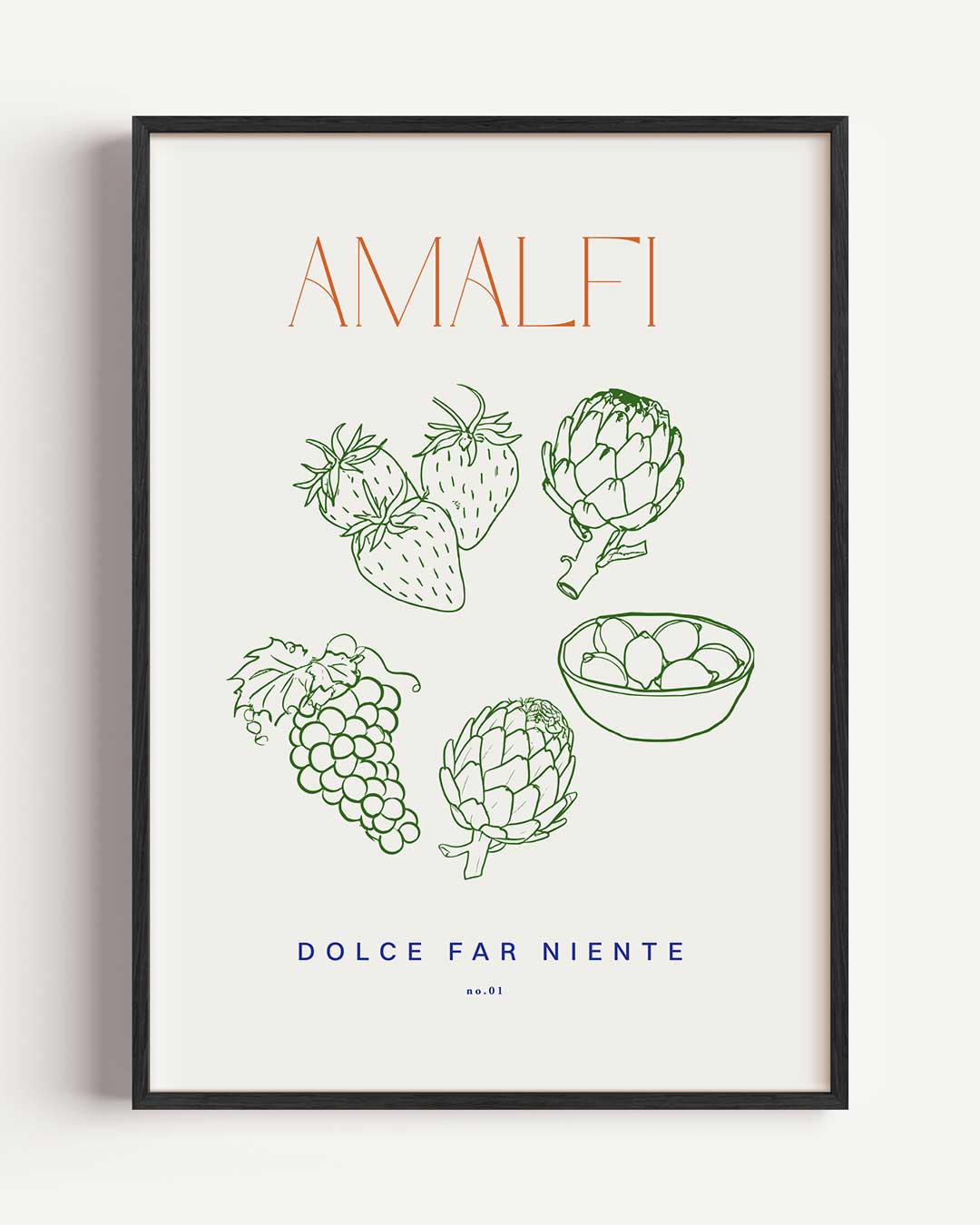 Amalfi Dolce Far Niente – La Dolce Vita portret poster als wanddecoratie