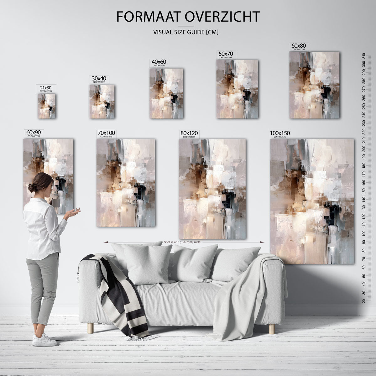 Abstracte vormen – staande muurposter met abstracte vormen