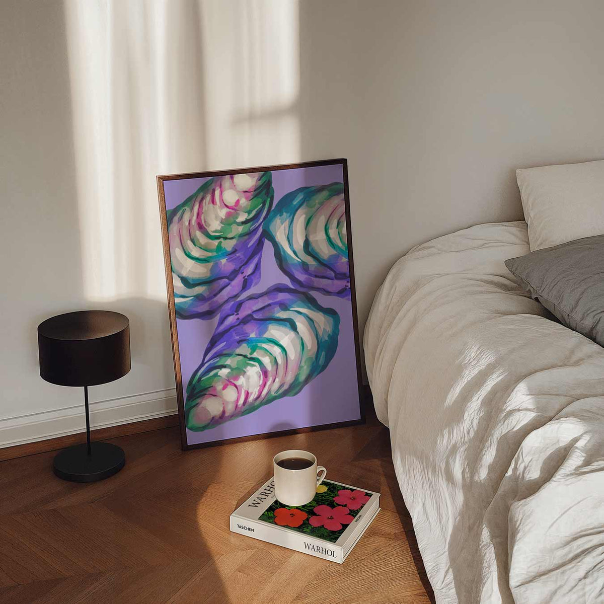 Abstracte Oesterschelpen – staande dieren wanddecoratie van WallArtistic