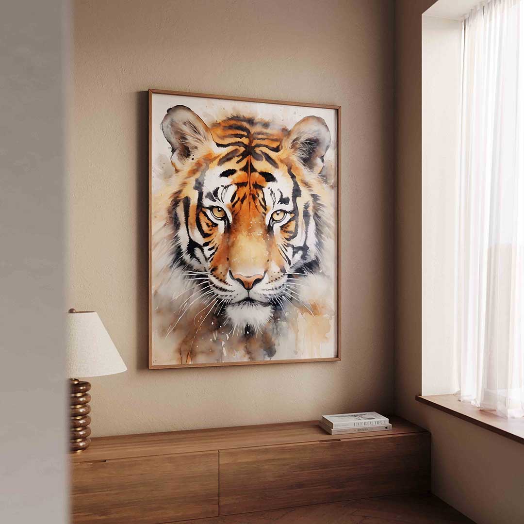 Tijger portret – tropische wandkunst als portret poster