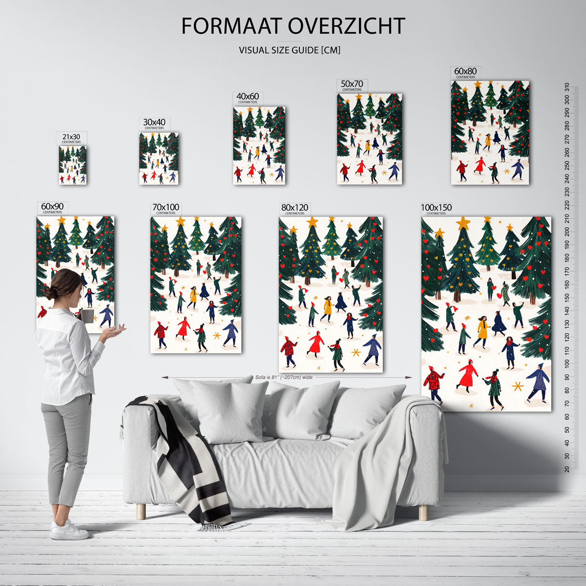 Winterse boswandeling – staande muurposter voor kerst