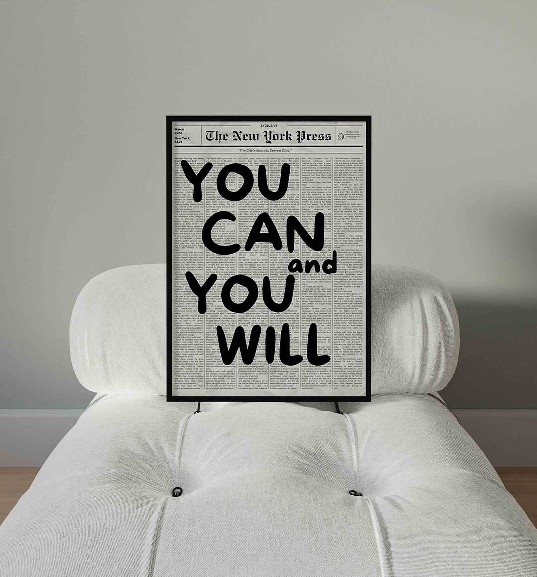 You can and you will – staande Pop Art wanddecoratie van WallArtistic