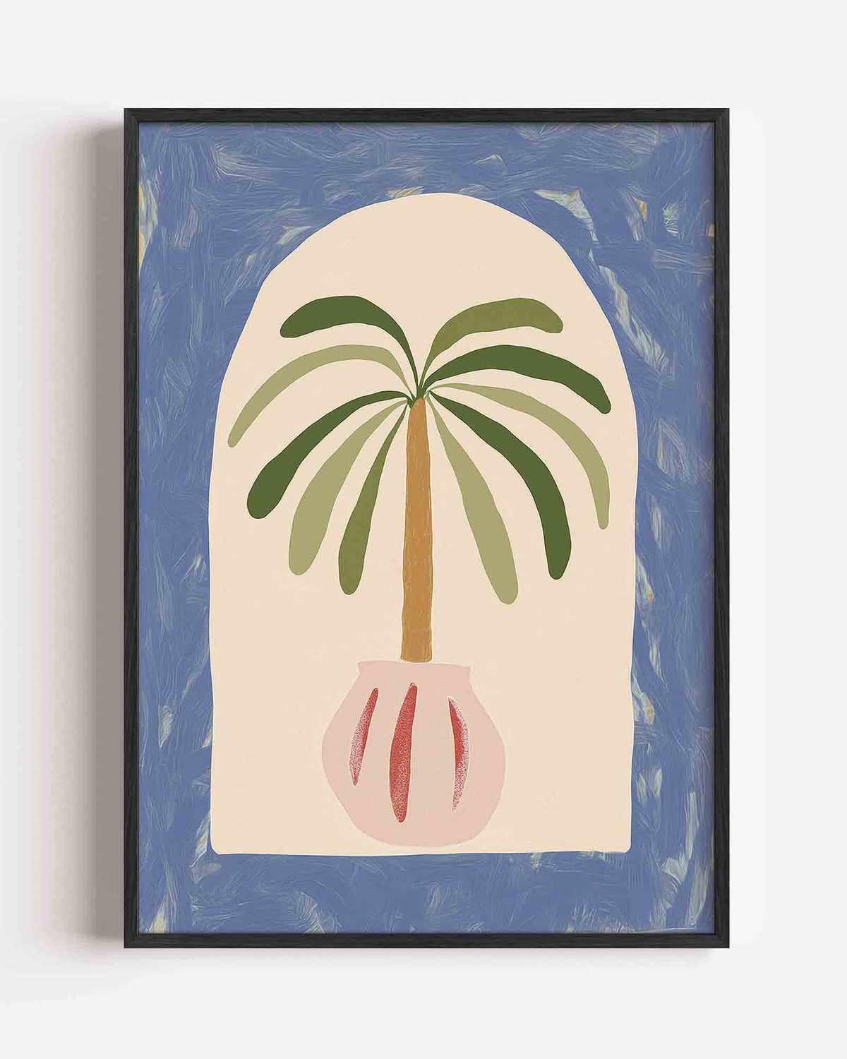 Palmboom in pot – botanische portret poster als wanddecoratie