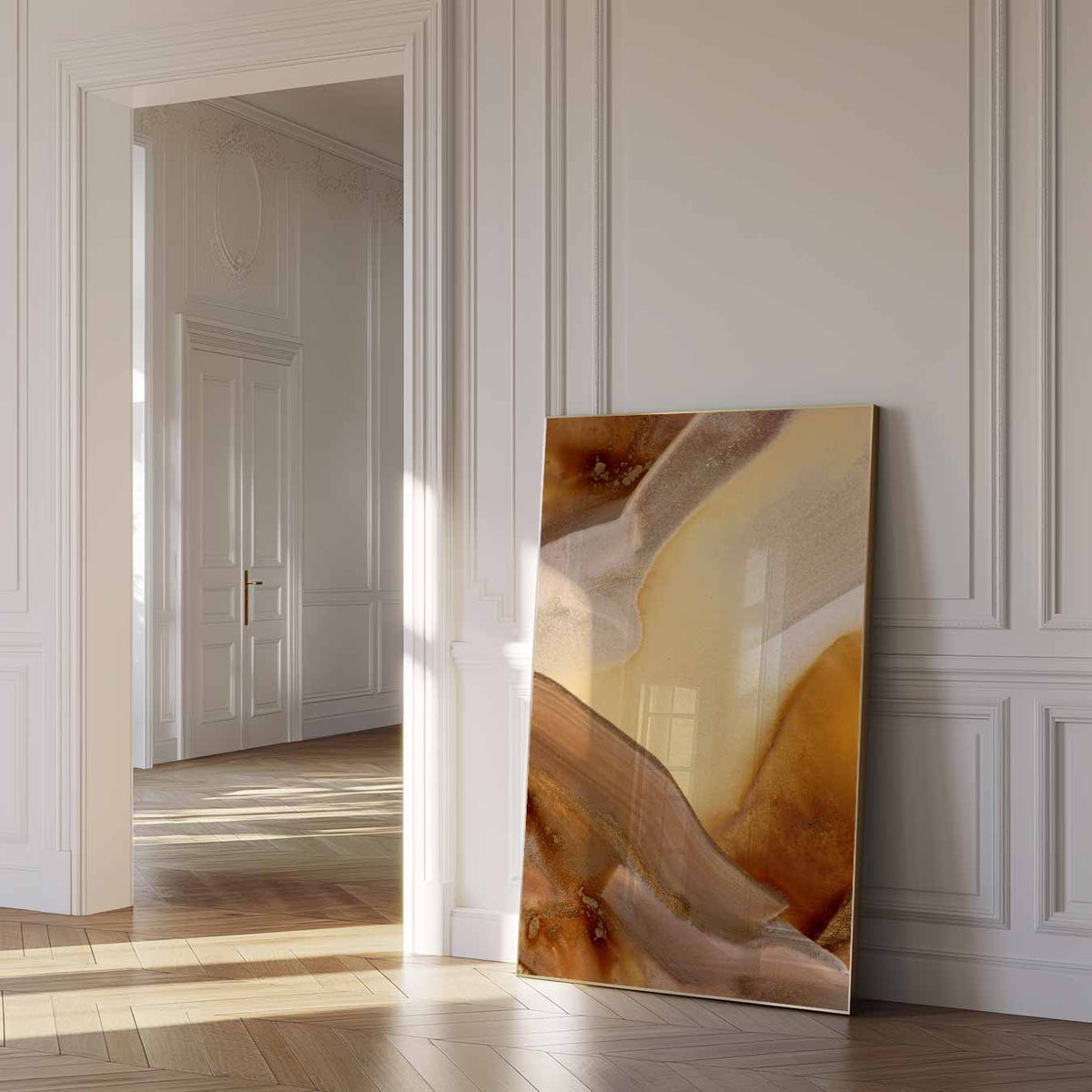 Aardetinten Abstract – urban poster in staand formaat