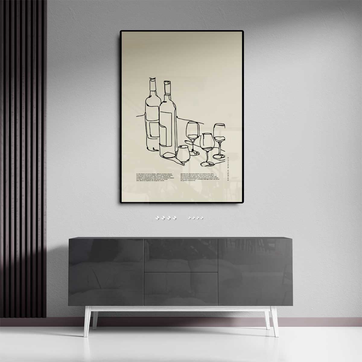 Keukenverhalen: Wijn en Gezelligheid – canvas kunstwerk als wanddecoratie