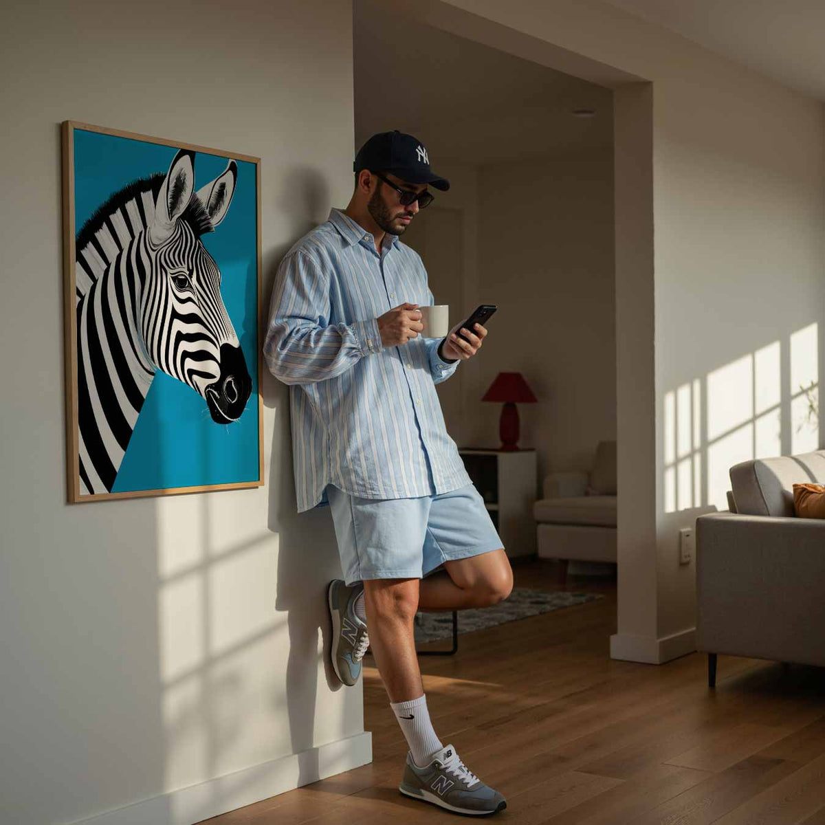 Stijlvolle Zebra Illustratie – dierenillustratie als portret poster