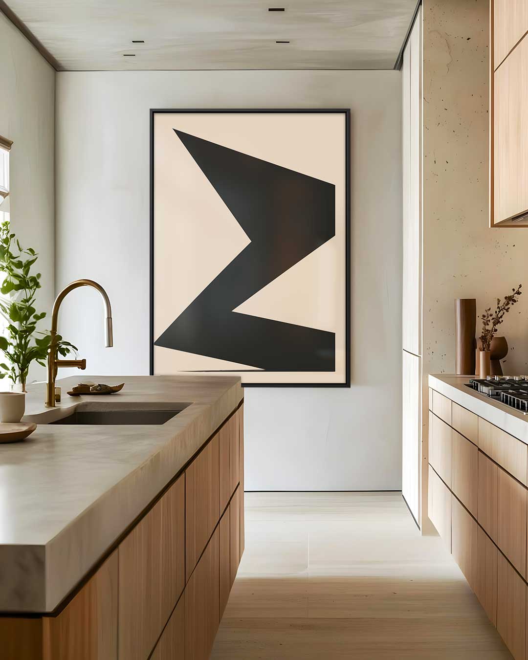 Abstracte Vormstudie – dibond wanddecoratie in staand formaat
