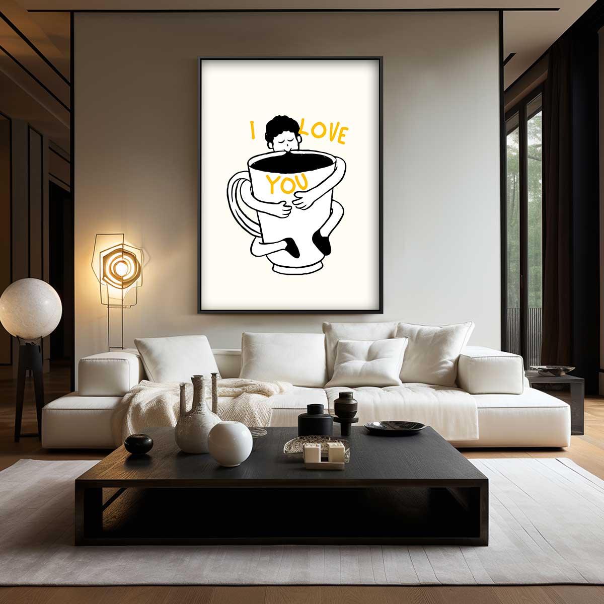 Koffieknuffel – plexiglas wanddecoratie in portret formaat