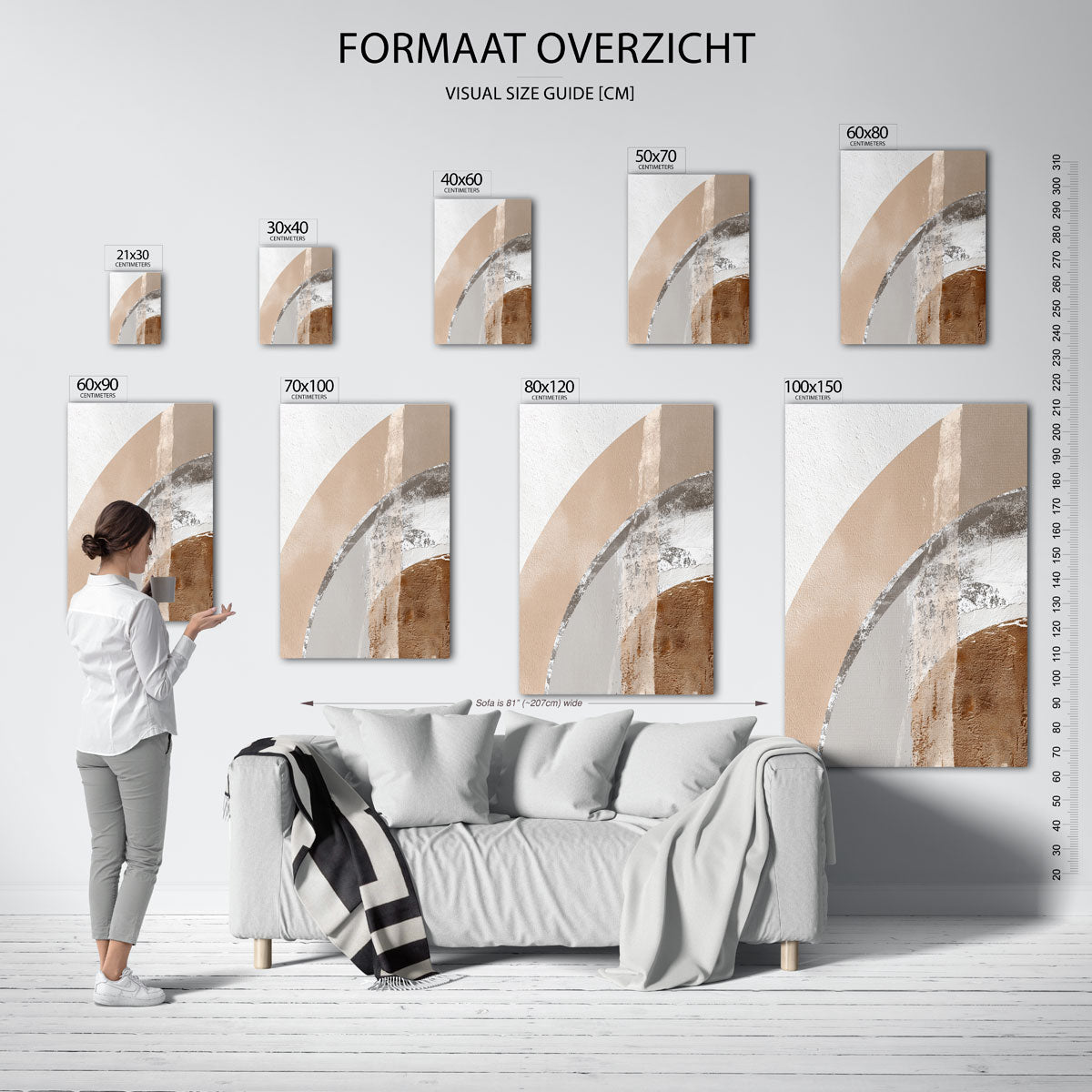 Abstracte vormen – staande muurposter met abstracte vormen