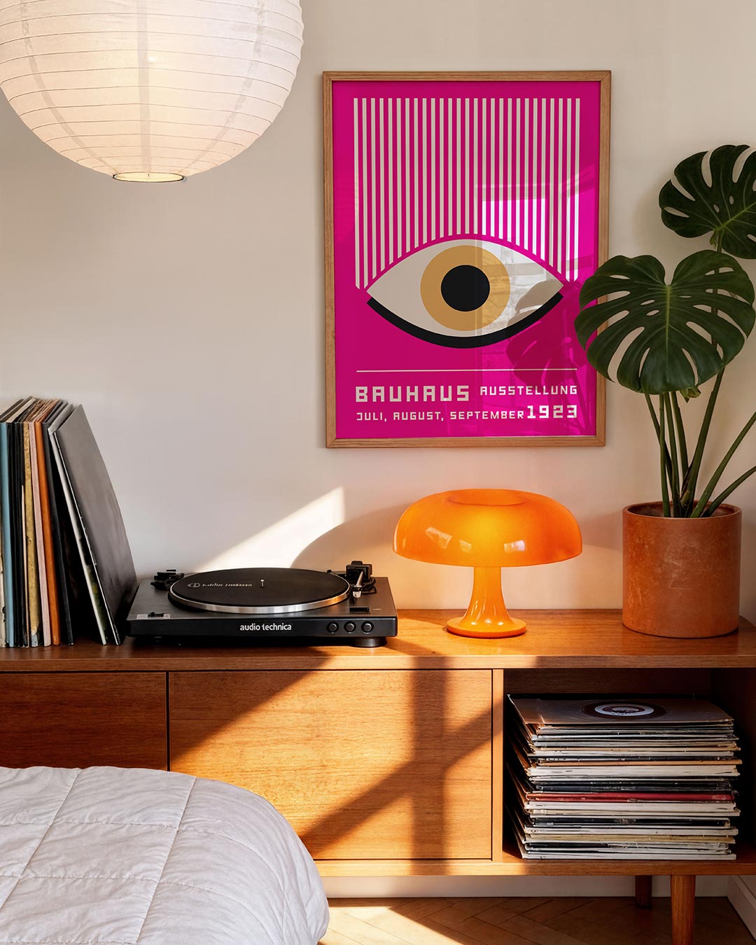 Lijnen en oogvorm – moderne Bauhaus wandkunst als poster