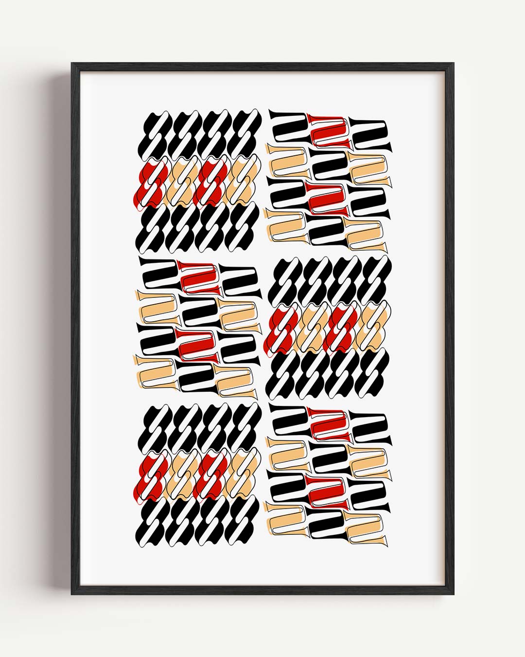 Stijlvolle Dakar Patronen – kleurrijke abstracte portret poster als wanddecoratie