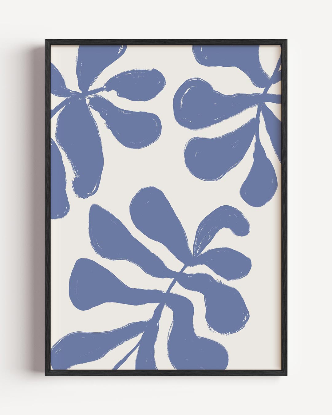 Blauwe Botanische Bloemenposter – boheme portret poster als wanddecoratie