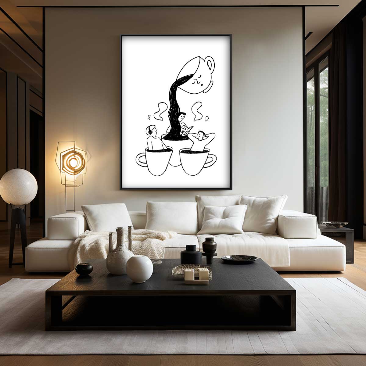 Koffie Dromen – plexiglas wanddecoratie in portret formaat