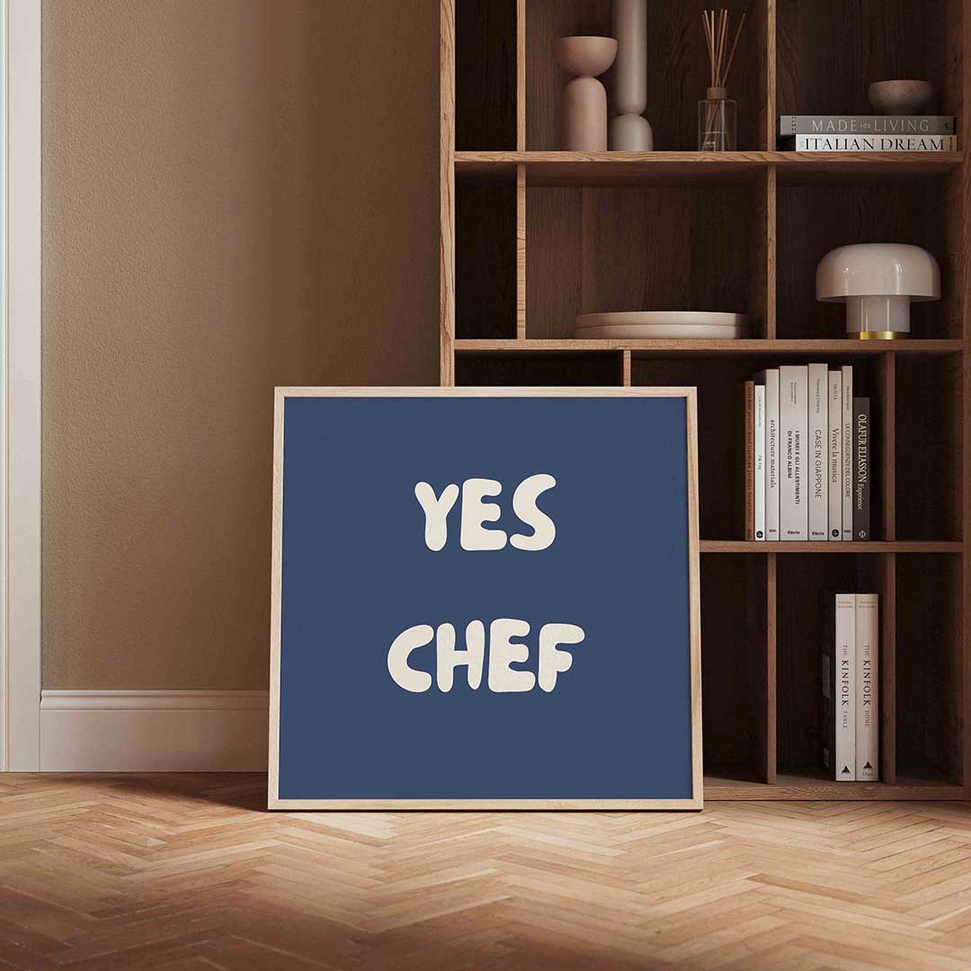 Yes chef – kleurrijke Pop Art poster in vierkant formaat