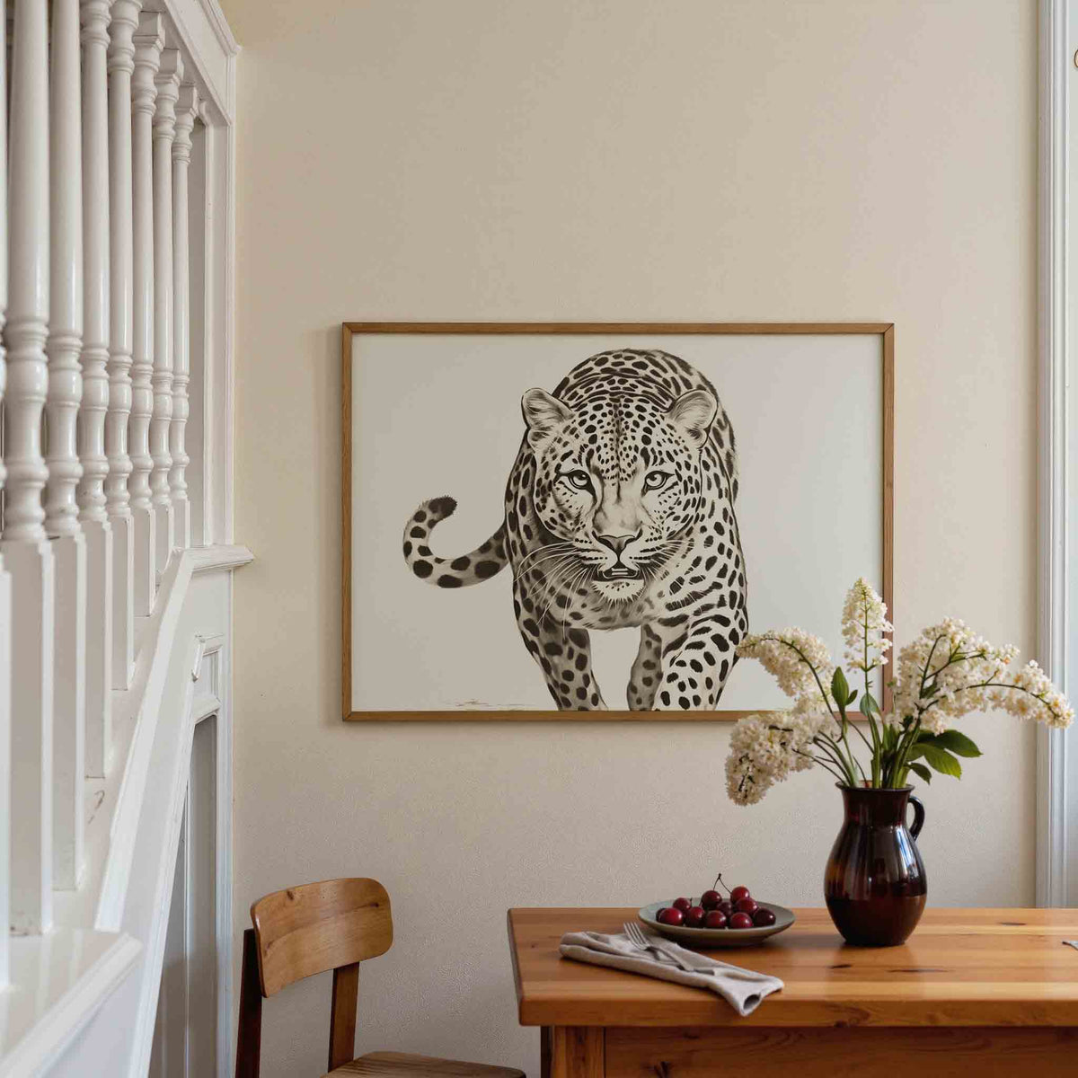 Luipaard in beweging – dieren poster in liggend formaat