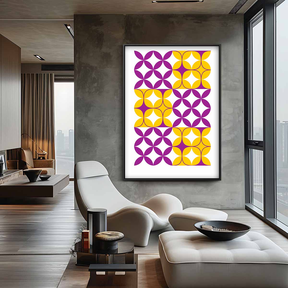 Kleurrijke Geometrische Patronen – canvas wanddecoratie in portret formaat
