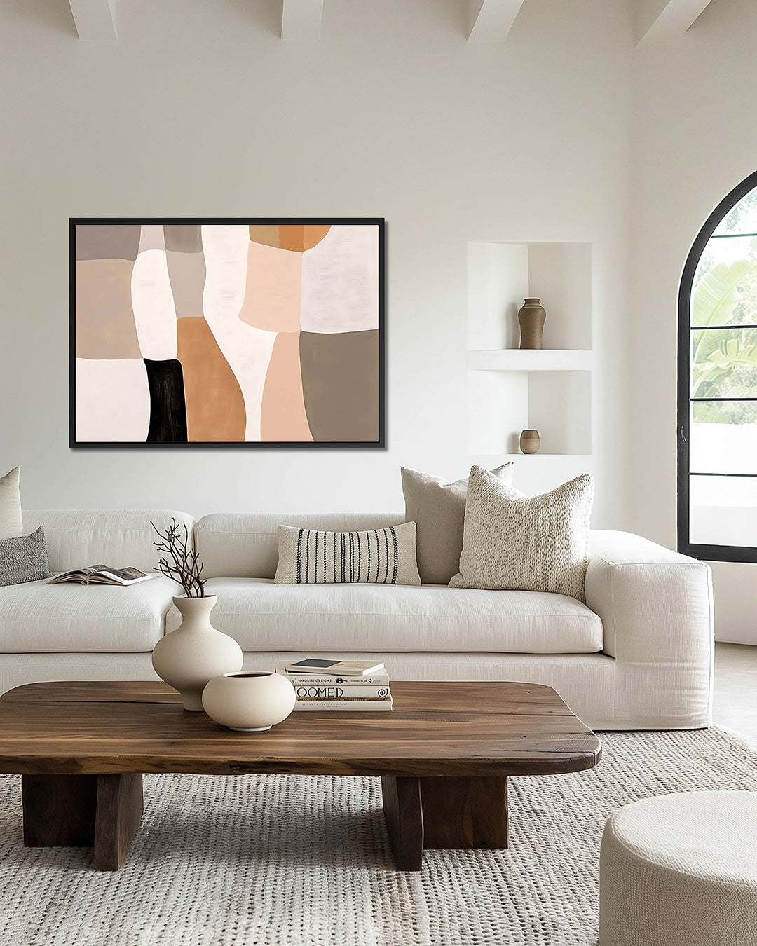Organische vormen compositie – Bruin – wanddecoratie in interieur