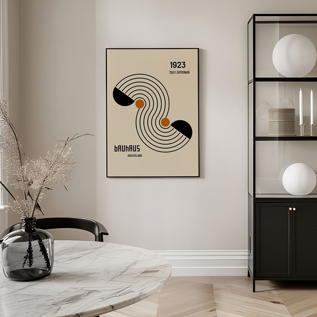 Lijnenspel en vormen – geometrische Bauhaus poster in staand formaat