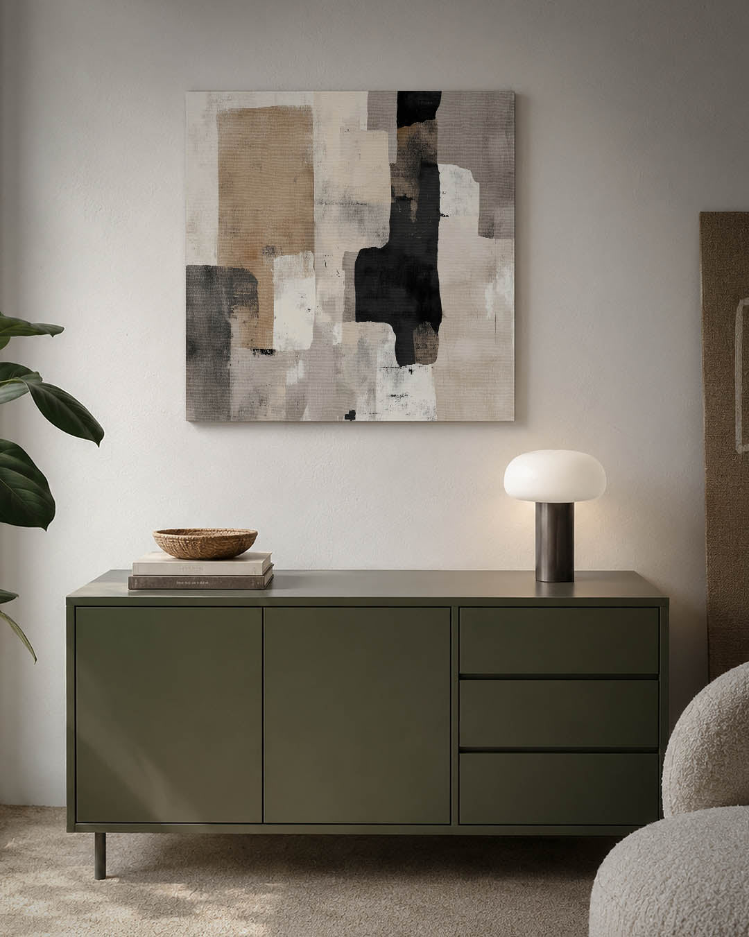 Geometrische vormen compositie kunstwerk – detailweergave – dit werk toont een dynamische compositie van overlappende