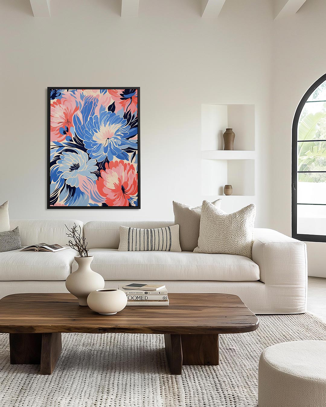 Bloemrijke kleurenpracht – moderne staande wandkunst