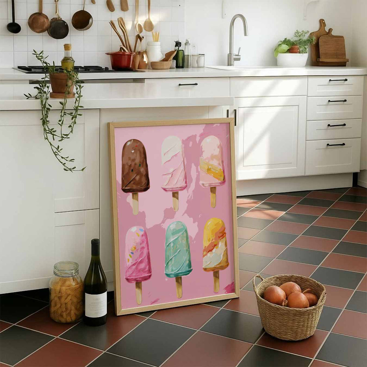Zomerse IJsjes – staande muurposter voor keuken of eethoek