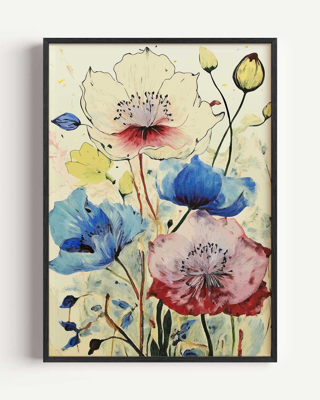 Bloemenpracht op Canvas – bloemen portret poster als wanddecoratie