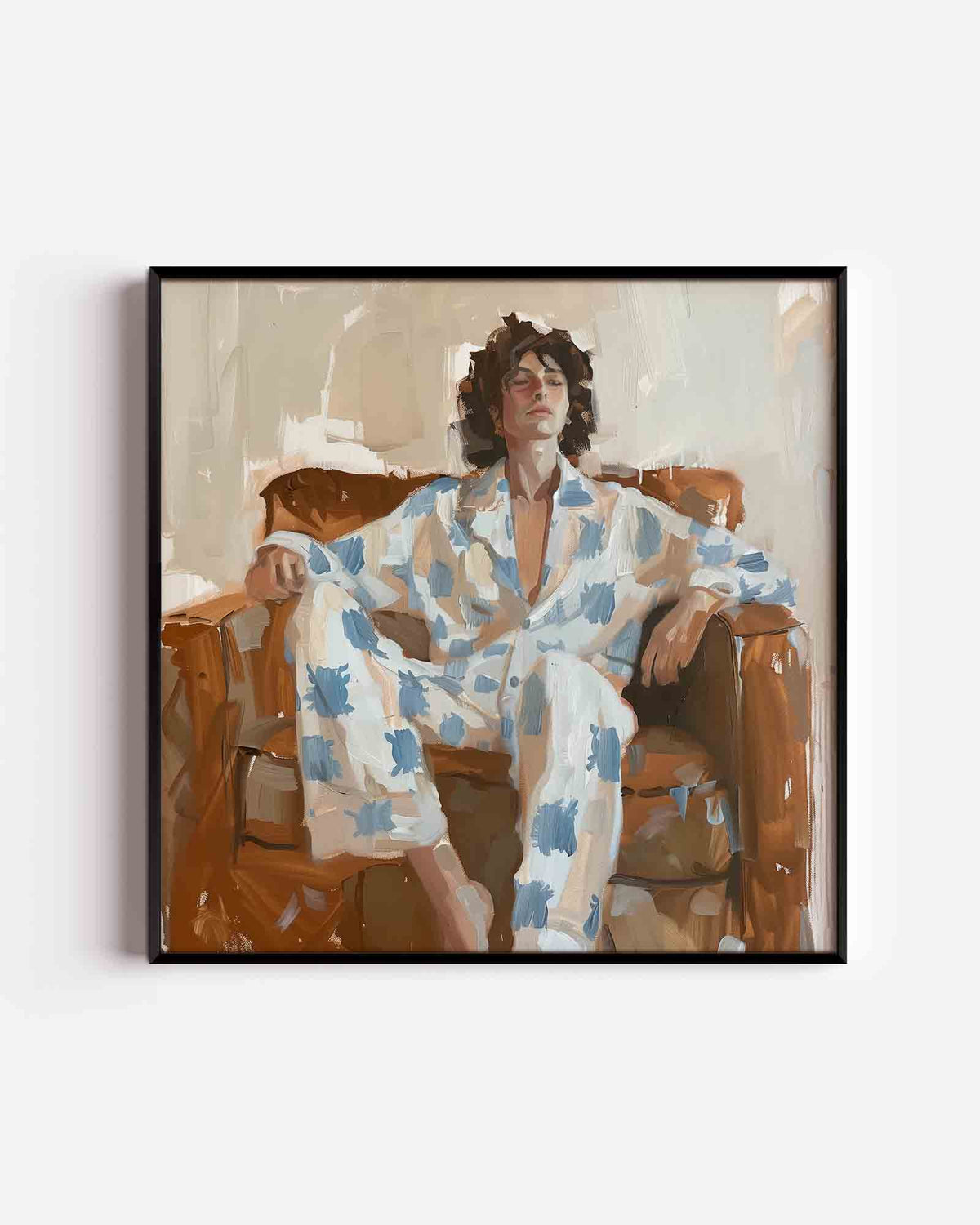 Persoon in pyjama – design vierkante poster als wanddecoratie