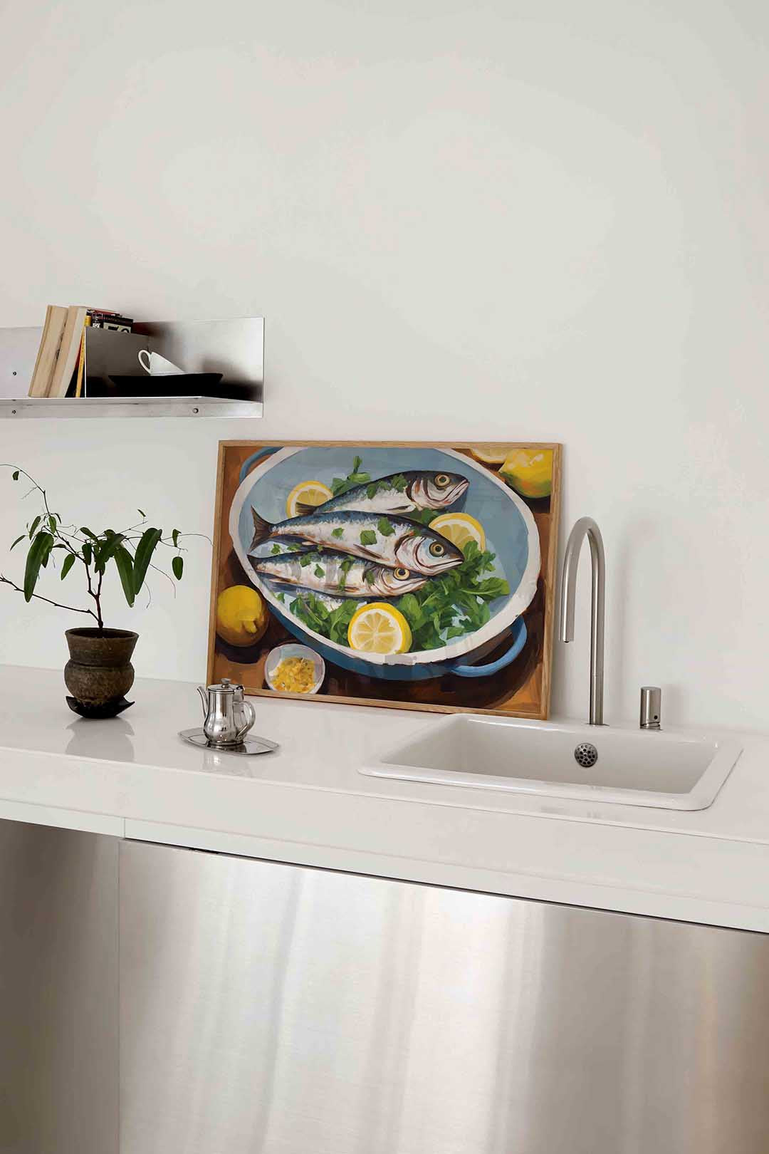 Vis met citroen – keukenposter in liggend formaat