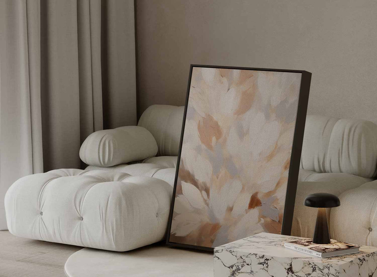 Bloemen in Neutrale Tinten – modern portret kunstwerk van WallArtistic
