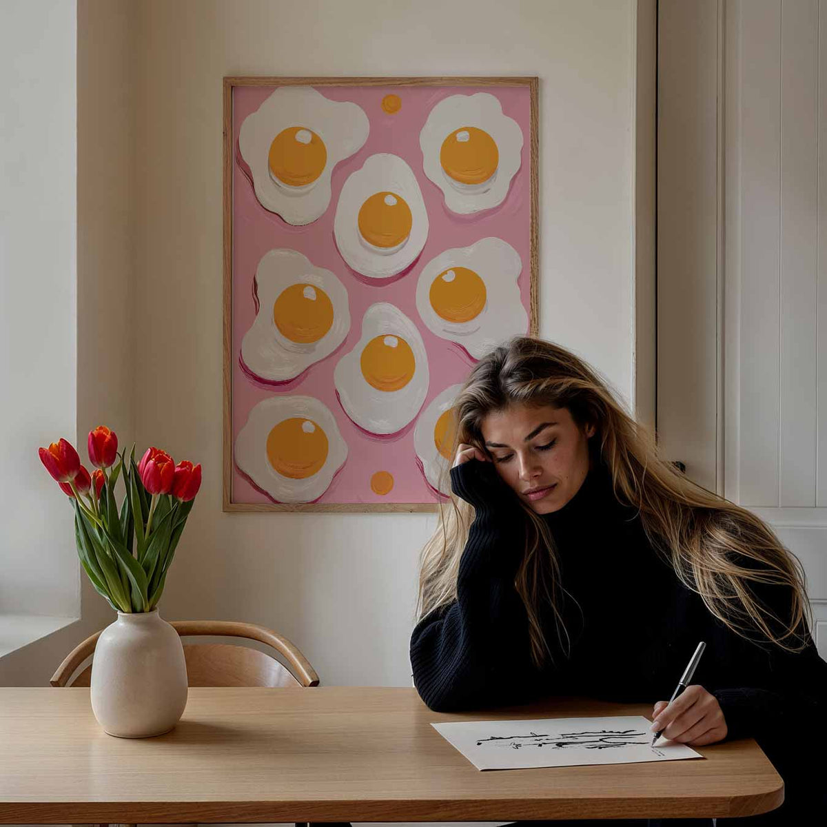 Vrolijke Eieren Wandkunst – keuken portret poster, afbeelding 7