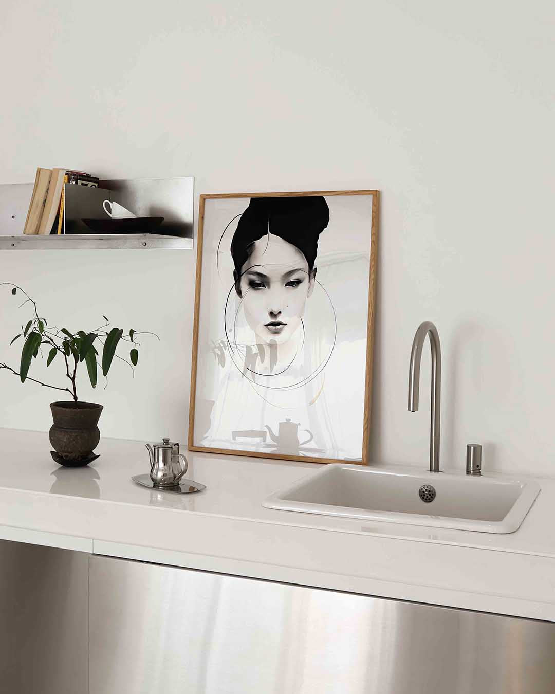 Minimalistisch portret – Aziatische poster in staand formaat