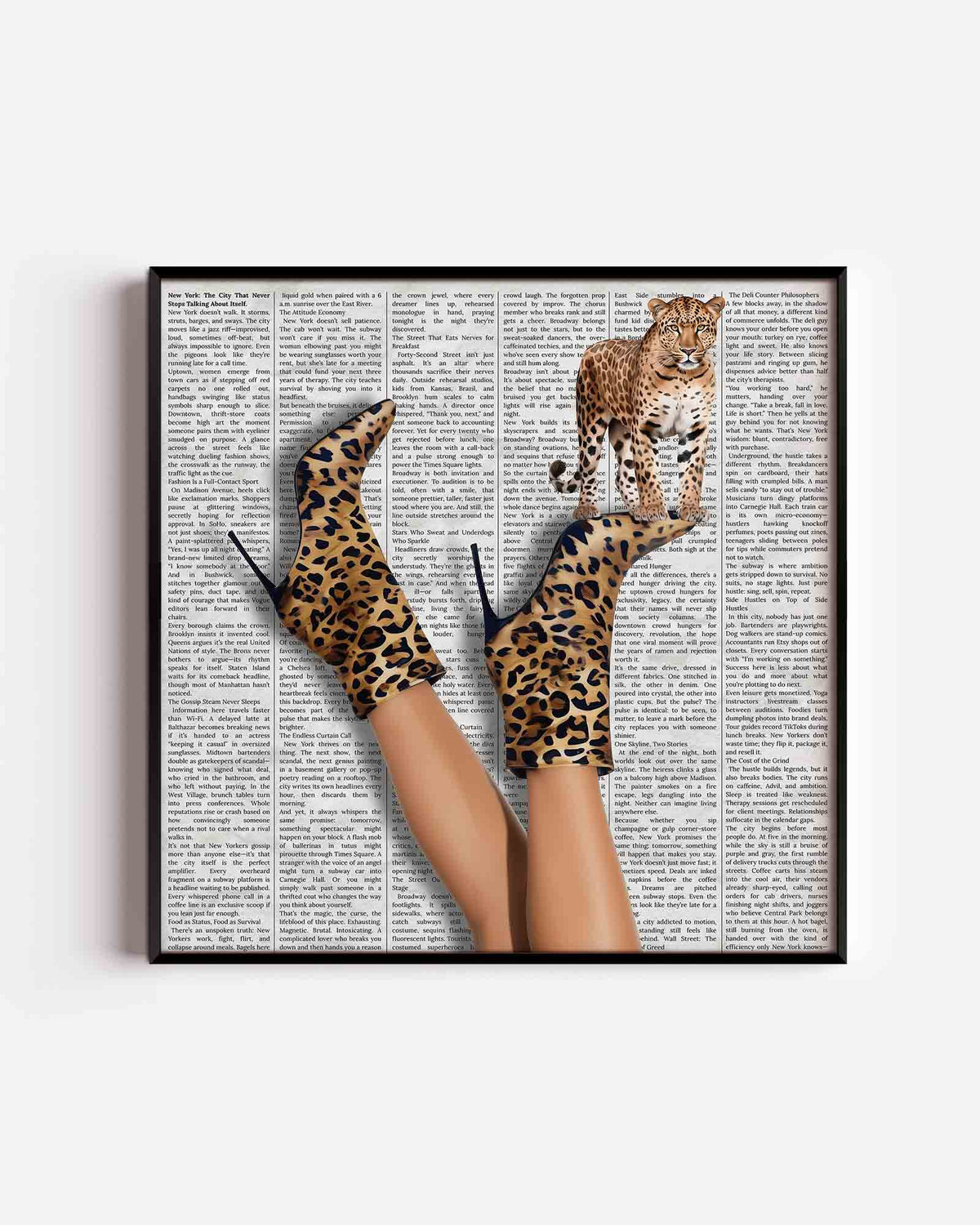 Luipaardprint laarzen – Pop Art vierkante poster als wanddecoratie