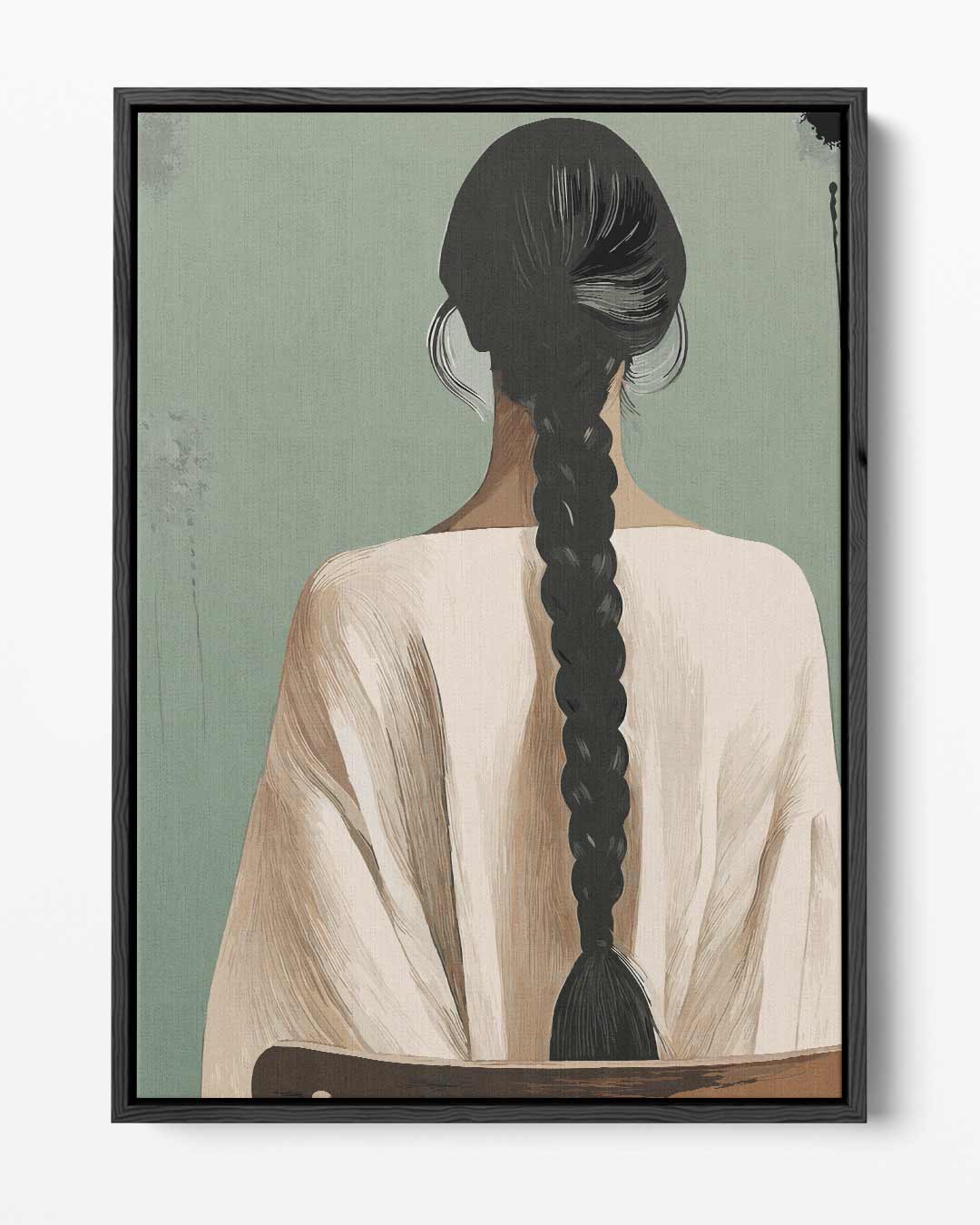 Vrouw met Vlecht – portret kunstwerk als wanddecoratie