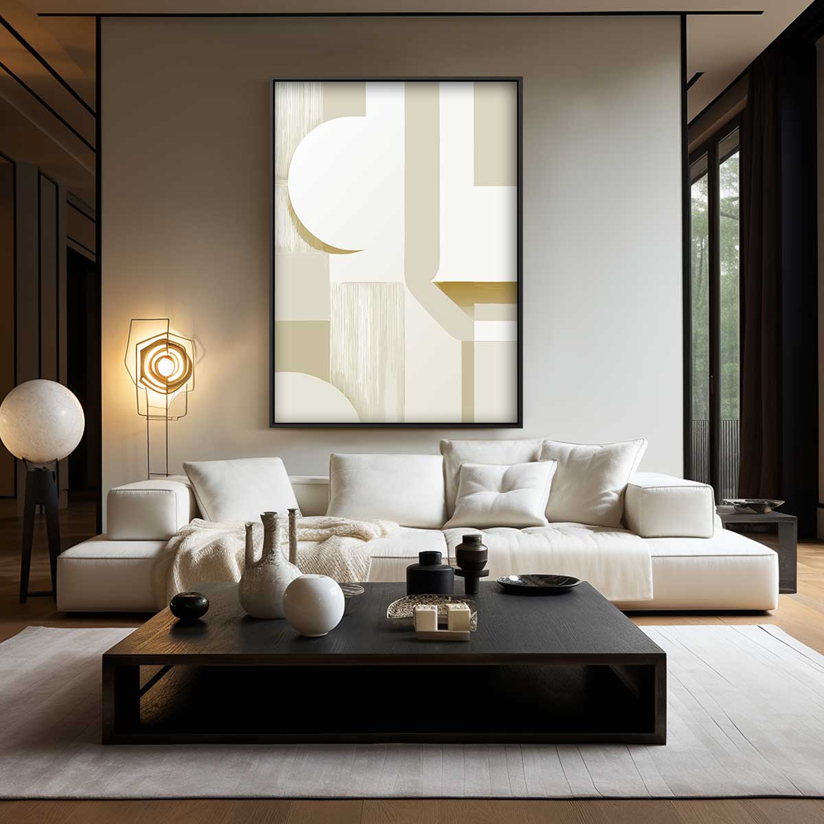 Abstracte Geometrische Druk – modern portret kunstwerk van WallArtistic