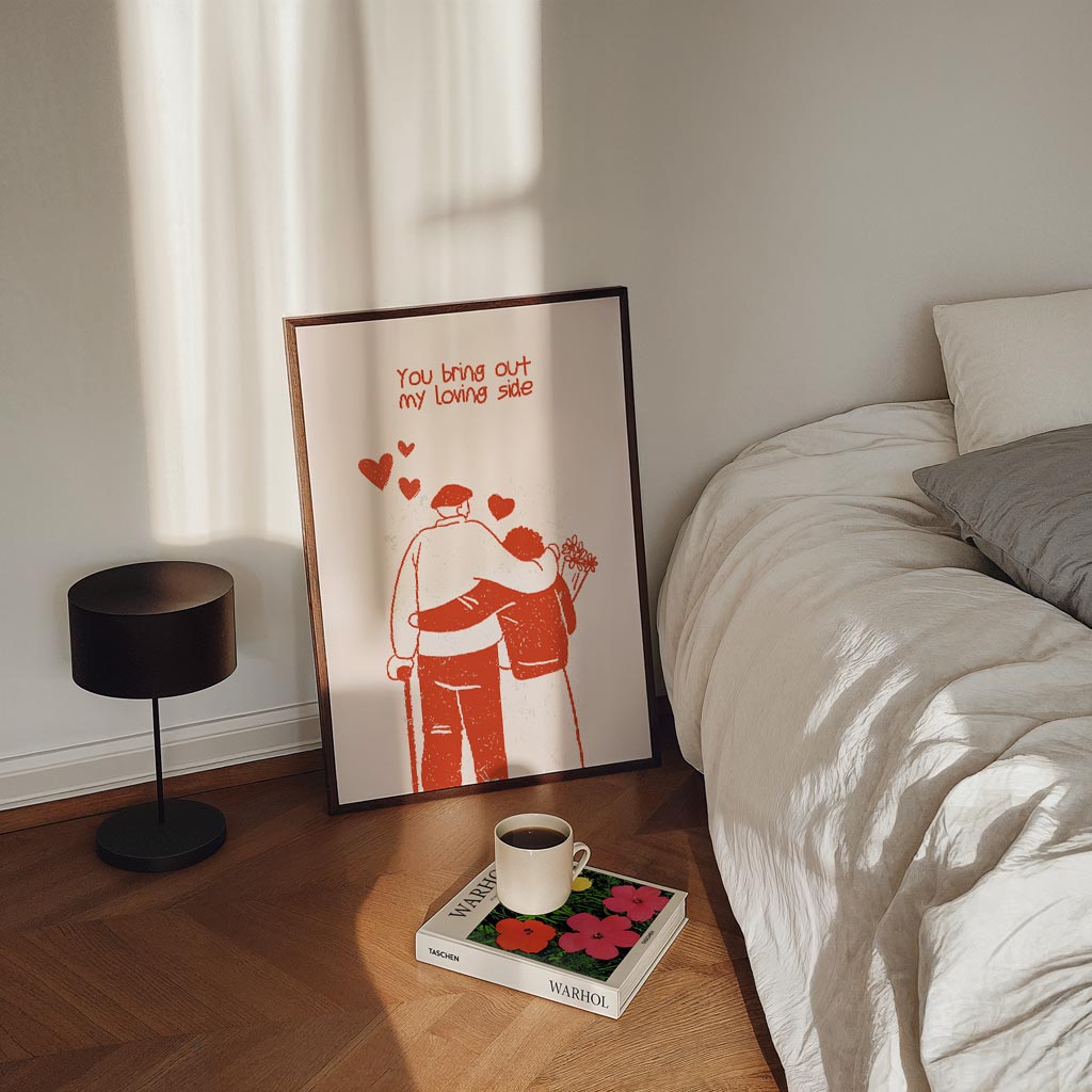 Liefdevolle Momenten – staande zomer wanddecoratie van WallArtistic